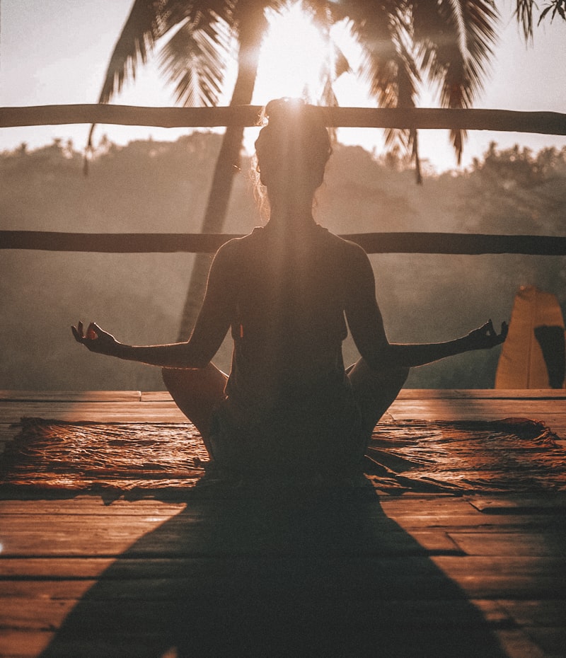 Peaceful meditation by the water for inner alignment